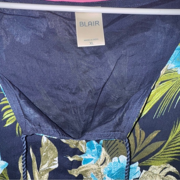 100% Cotton Blair Floral Maxi Dress - Blue, Green size XL - Picture 2 of 10